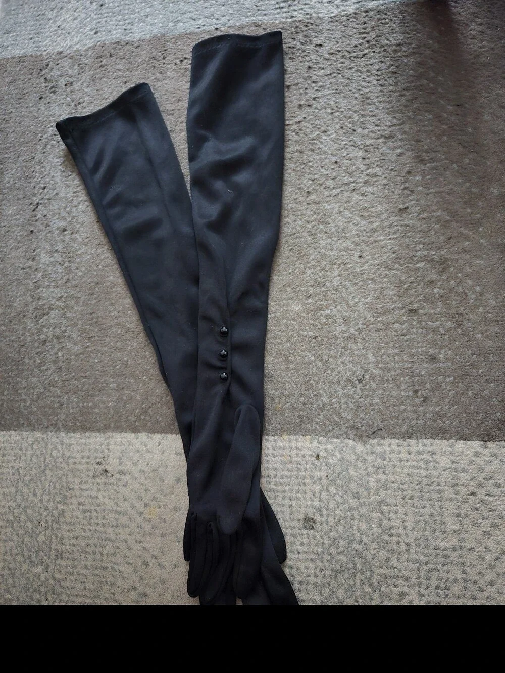 Long Black Satin Evening Gloves